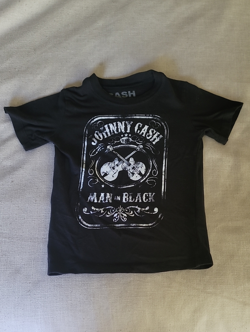Johnny Cash, Man In Black, Kids' Black Graphic Tee, 5T